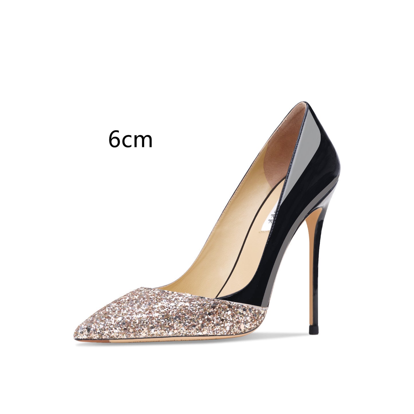 Gold Sequin Stitch High Heels