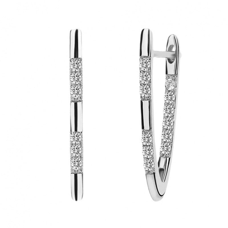 V Shape Zircon Luxe Earrings
