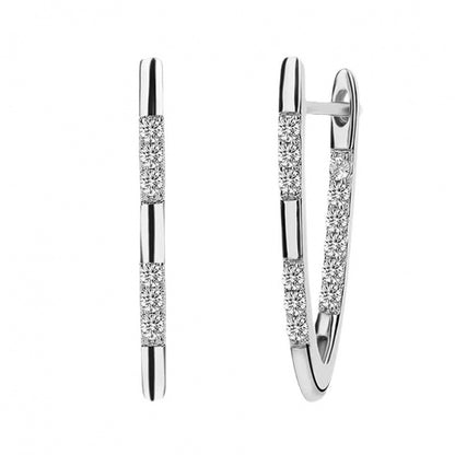 V Shape Zircon Luxe Earrings