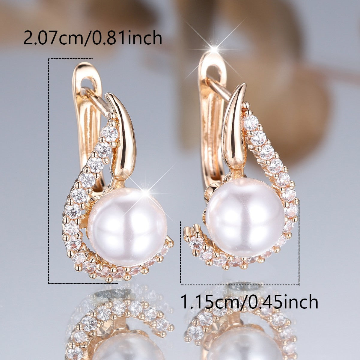 Pearl Diamond Round Earrings