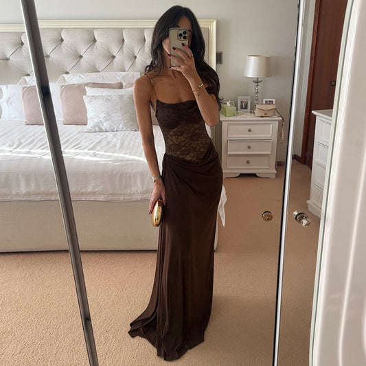 Sheer Lace Elegant Maxi Dress Women