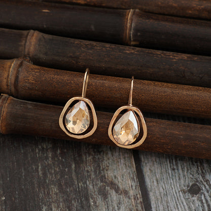 Light-luxury Alloy Earrings With Gemstone