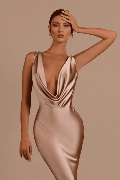 Mermaid Bridesmaid Dresses For Wedding Deep V Neck