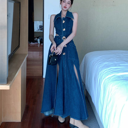 Sleeveless Denim Summer Dress
