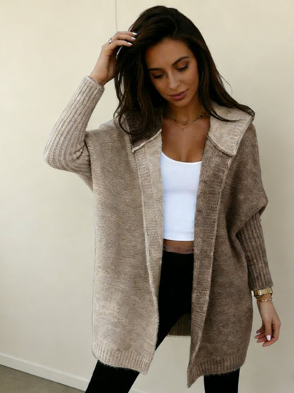 Color-Block Hooded Cardigan
