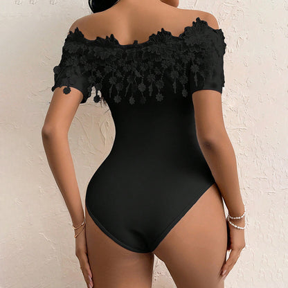 Women's Off Shoulder Short Sleeve Bodysuit