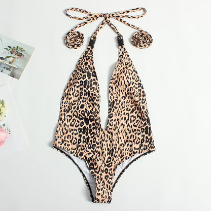 Leopard Buckle One-Piece Swimsuit
