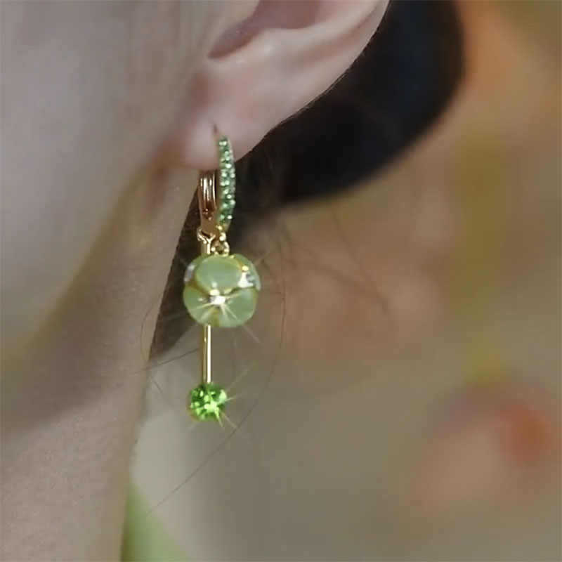 Green Opal Ball Tassel Earrings
