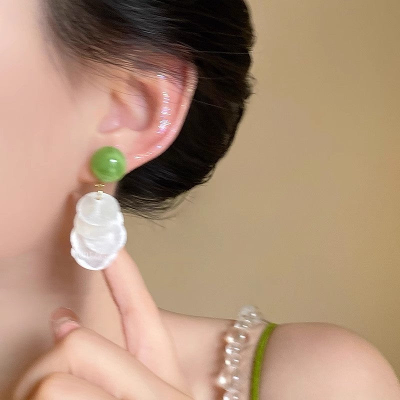 Mori Style Green Vacation Style Shell Earrings