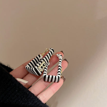 Real Gold Plating Silver Needle Leopard Print Earrings
