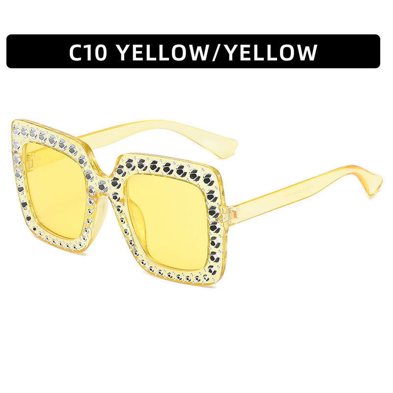 Rhinestone Square Sunglasses
