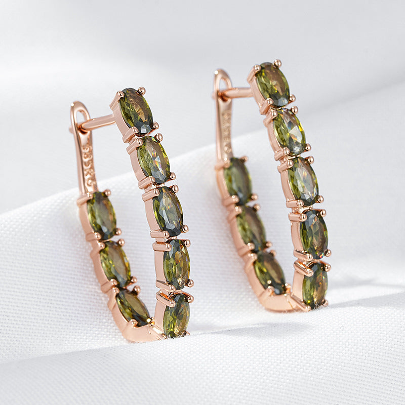 Double Layer Zircon Dangle Earrings