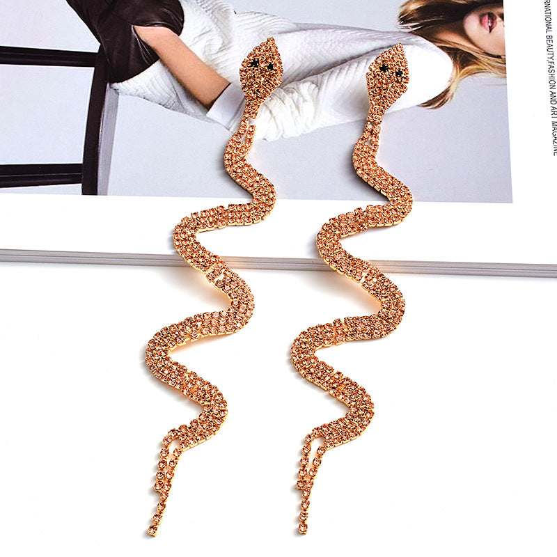 Fashion Snake-shaped Long Small Diamond