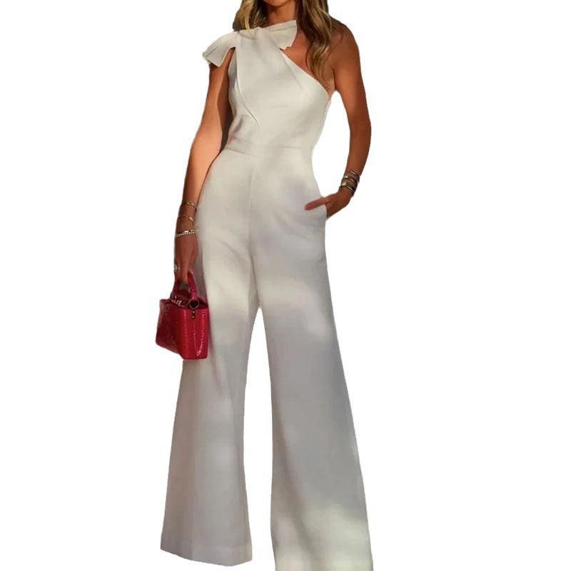 One Shoulder Wide Leg Jumpsuit