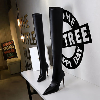 Pointed Toe Over Knee Boots