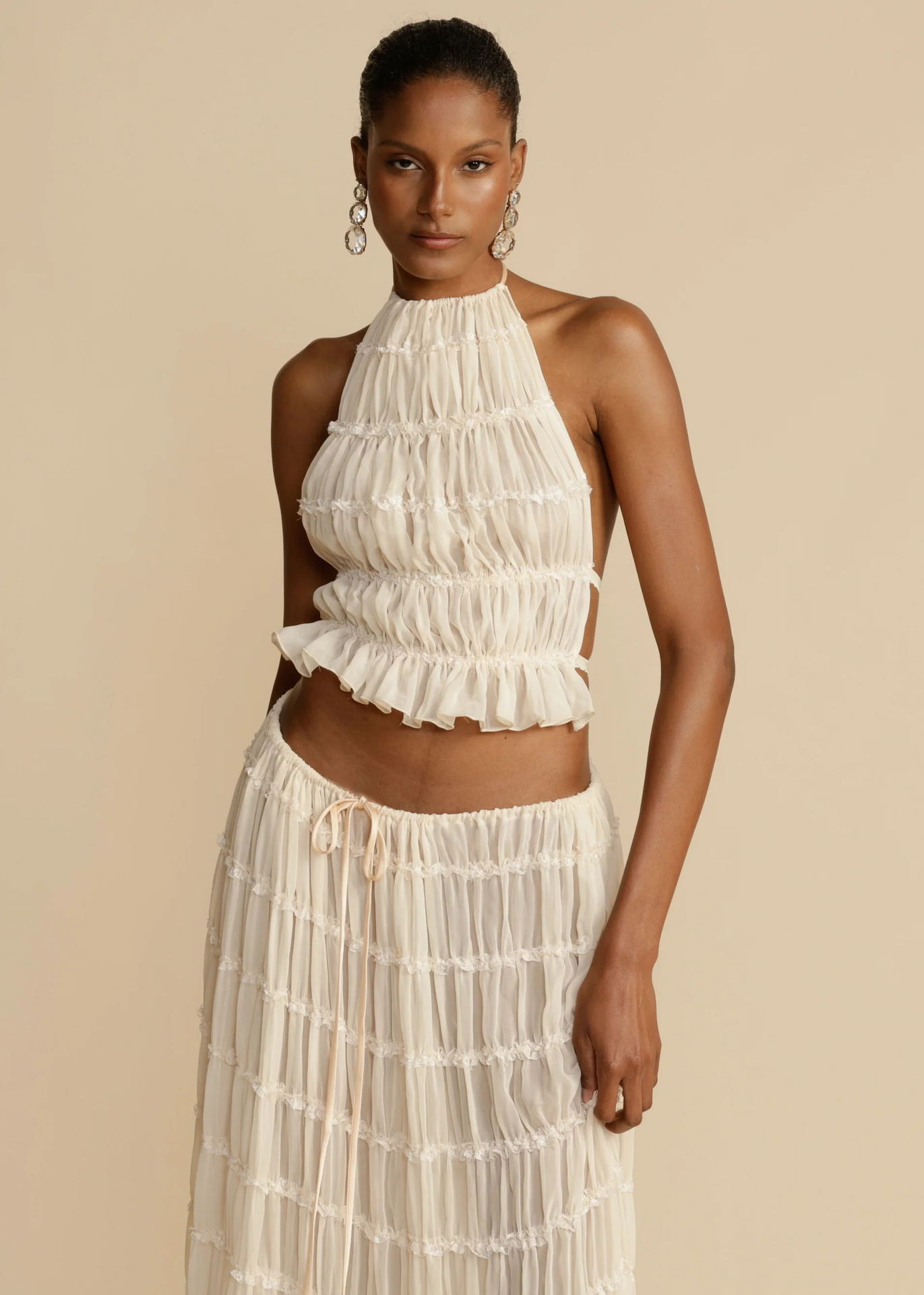 Sexy Sleeveless Backless Cropped Halter Top