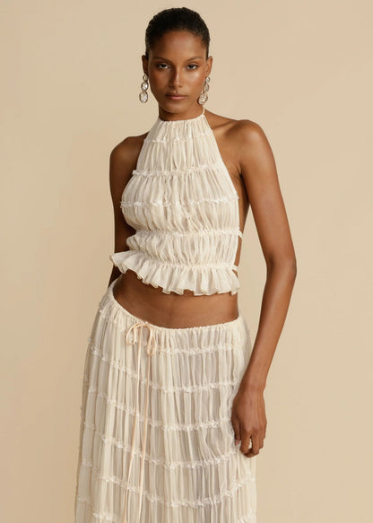 Sexy Sleeveless Backless Cropped Halter Top