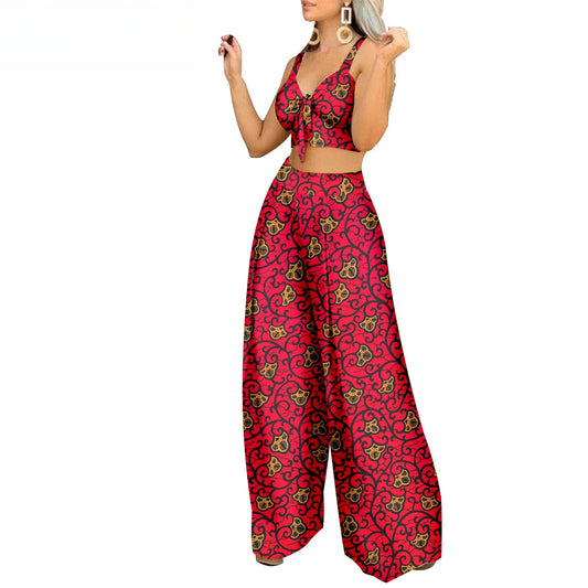 African Ethnic Print Batik Two-piece Suit