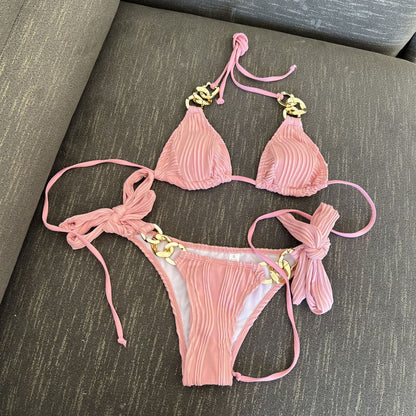 Split Swimsuit Chain Bikini