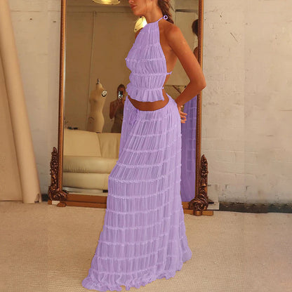 Sexy Sleeveless Backless Cropped Halter Top