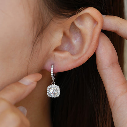 Luxury Square Moissanite Earrings