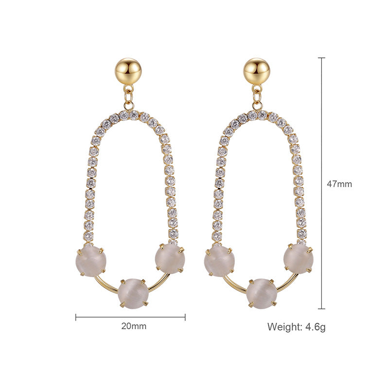 Retro Simple Temperament Earrings Net Red Earrings Irregular Earrings