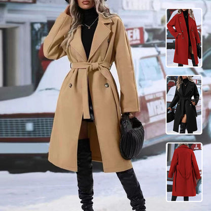Double-Breasted Belted Trench Coat