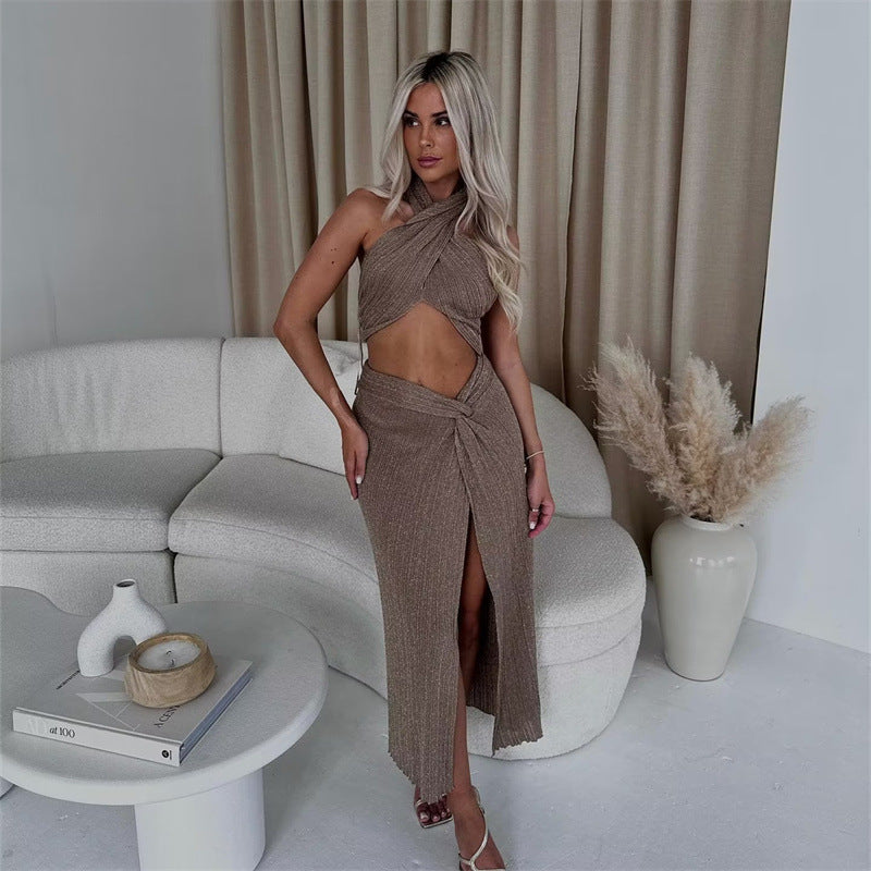 Knitted Coat Dress Set