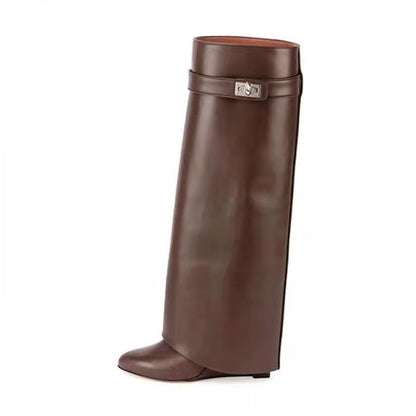 Wedge Heel Pants Boots