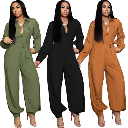 Loose Fit Solid Jumpsuit