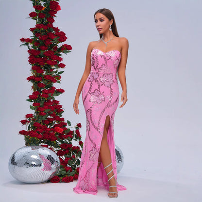 Sequined Banquet Fishtail Evening Dress