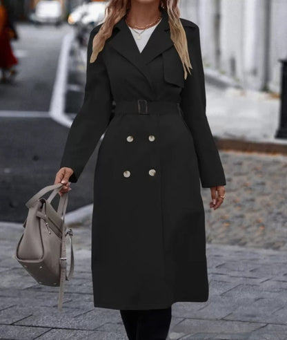 Double-Breasted Belted Trench Coat