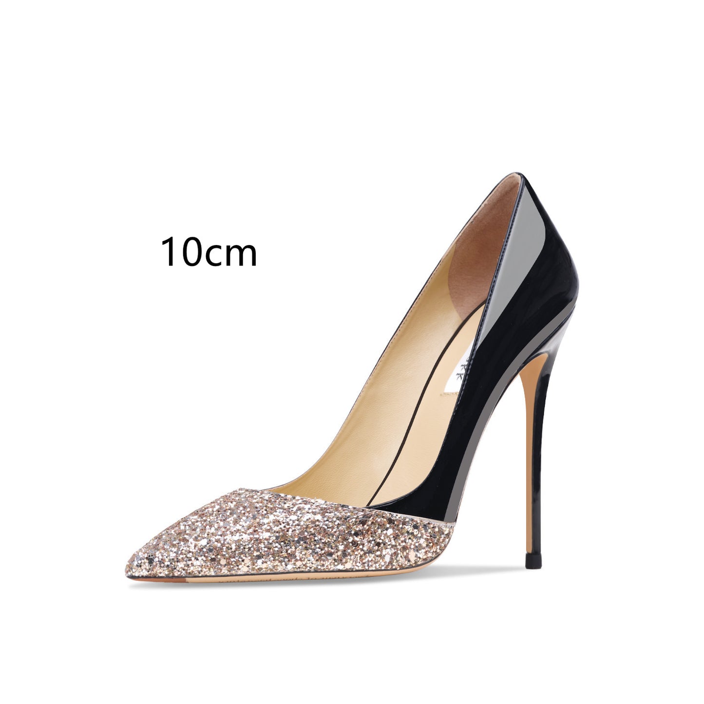 Gold Sequin Stitch High Heels