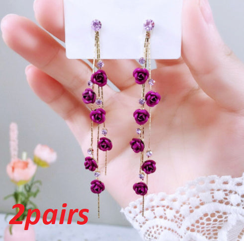 Flower Long Earrings