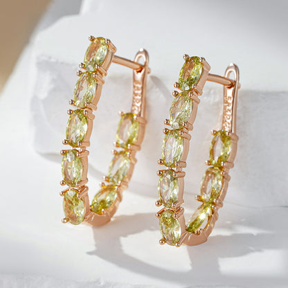 Double Layer Zircon Dangle Earrings