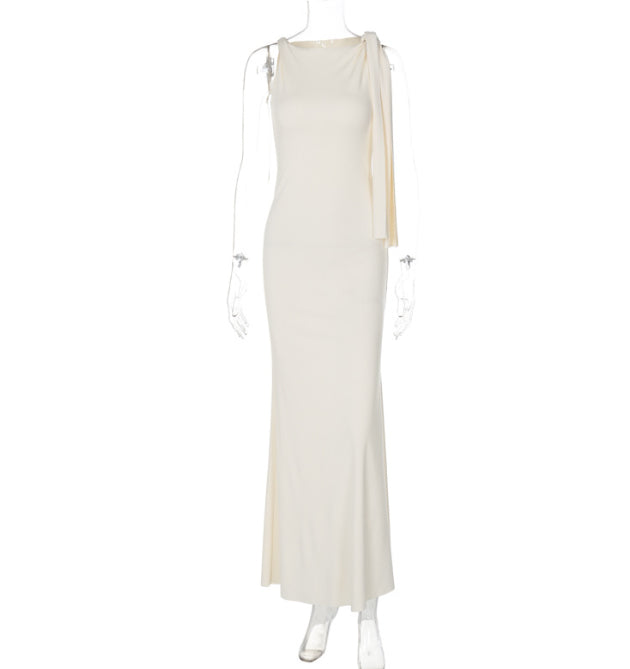 One Shoulder Ribbon Dress