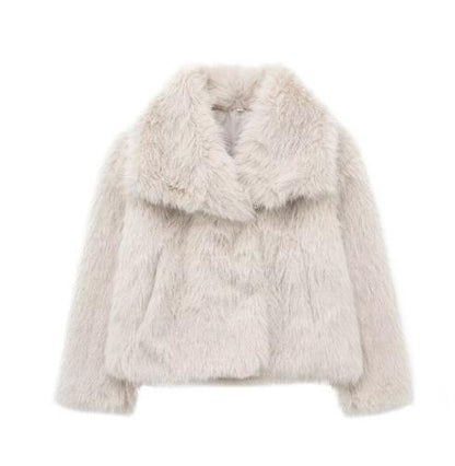 Warm Thicken Fluffy Lapel Jacket Outwear