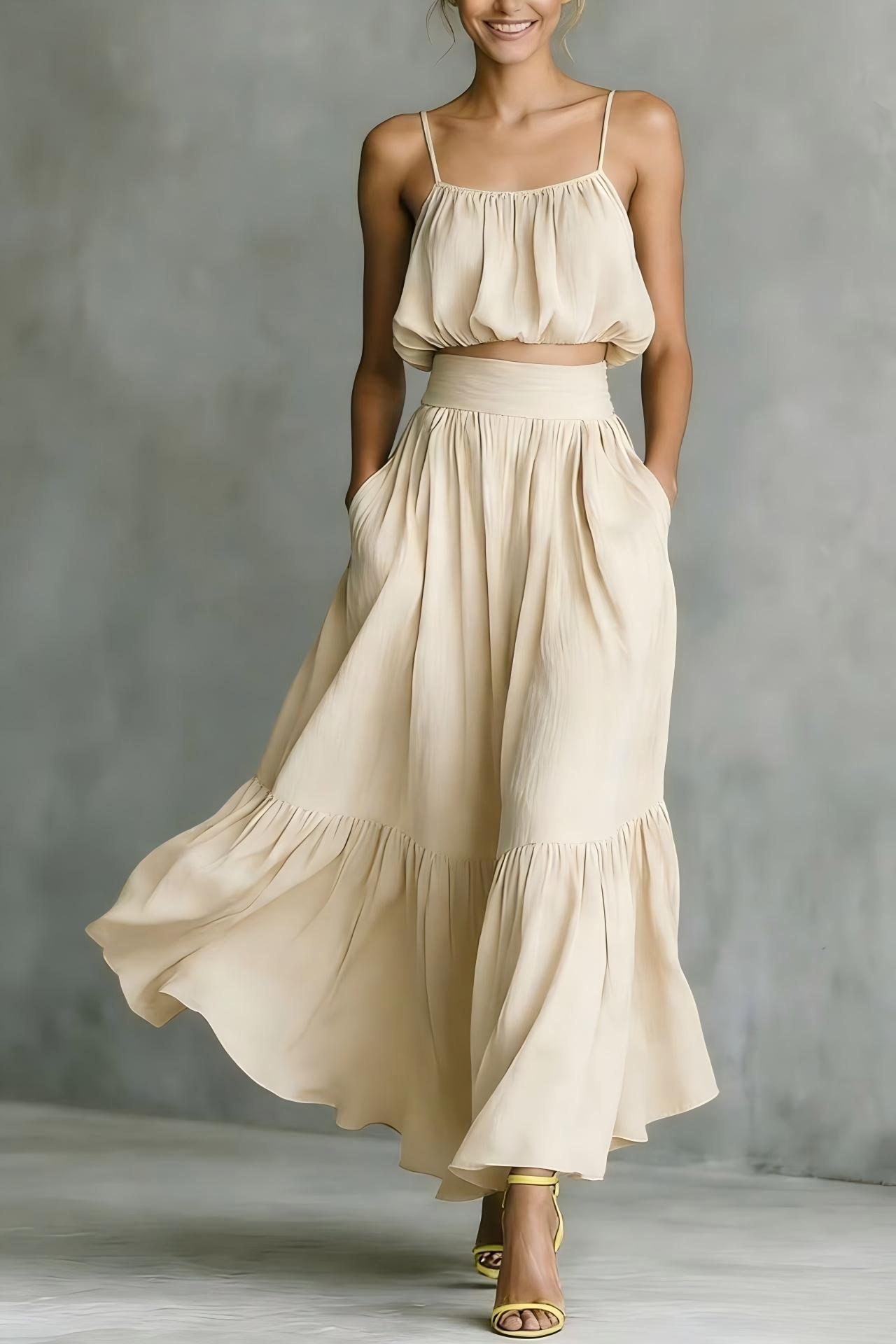 High-Waist Flared Skirt Set