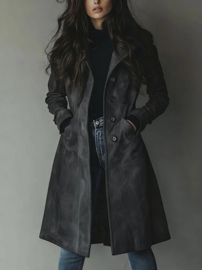 Womens Western Style Long Trench Coat
