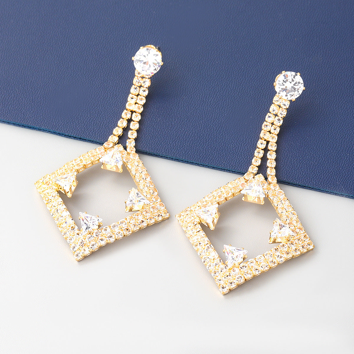 Geometric Rhinestone Earrings