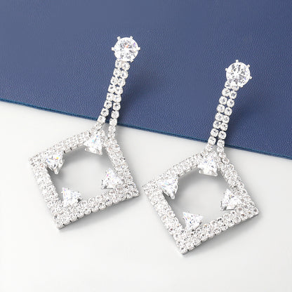 Geometric Rhinestone Earrings