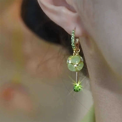 Green Opal Ball Tassel Earrings