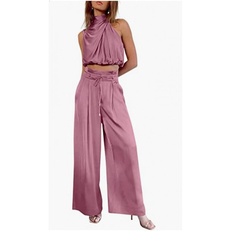 Sleeveless Midriff Top Set