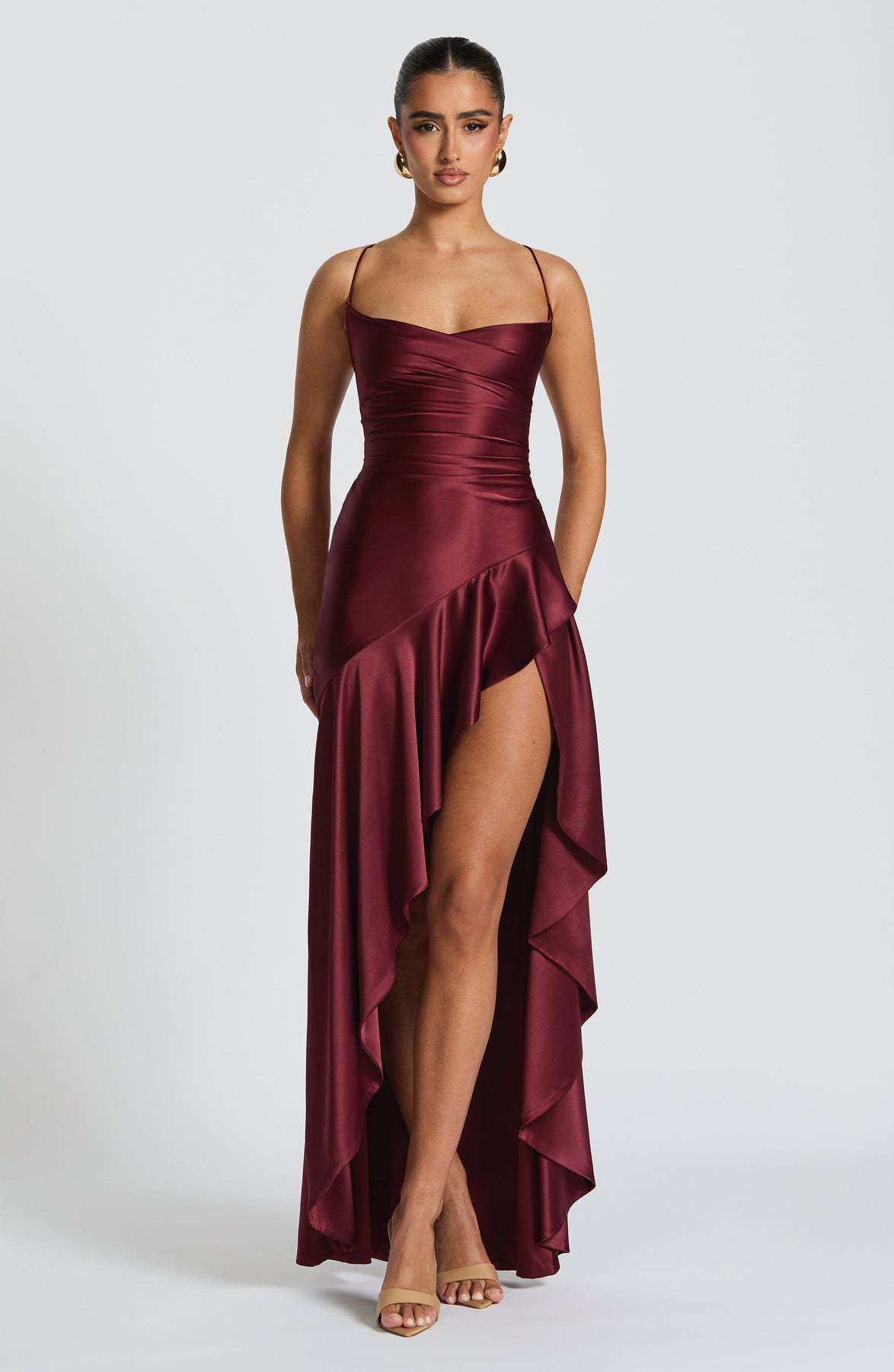 Women's Backless Ruffles Irregular Dress Summer Fashion