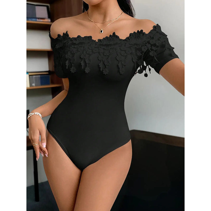 Women's Off Shoulder Short Sleeve Bodysuit