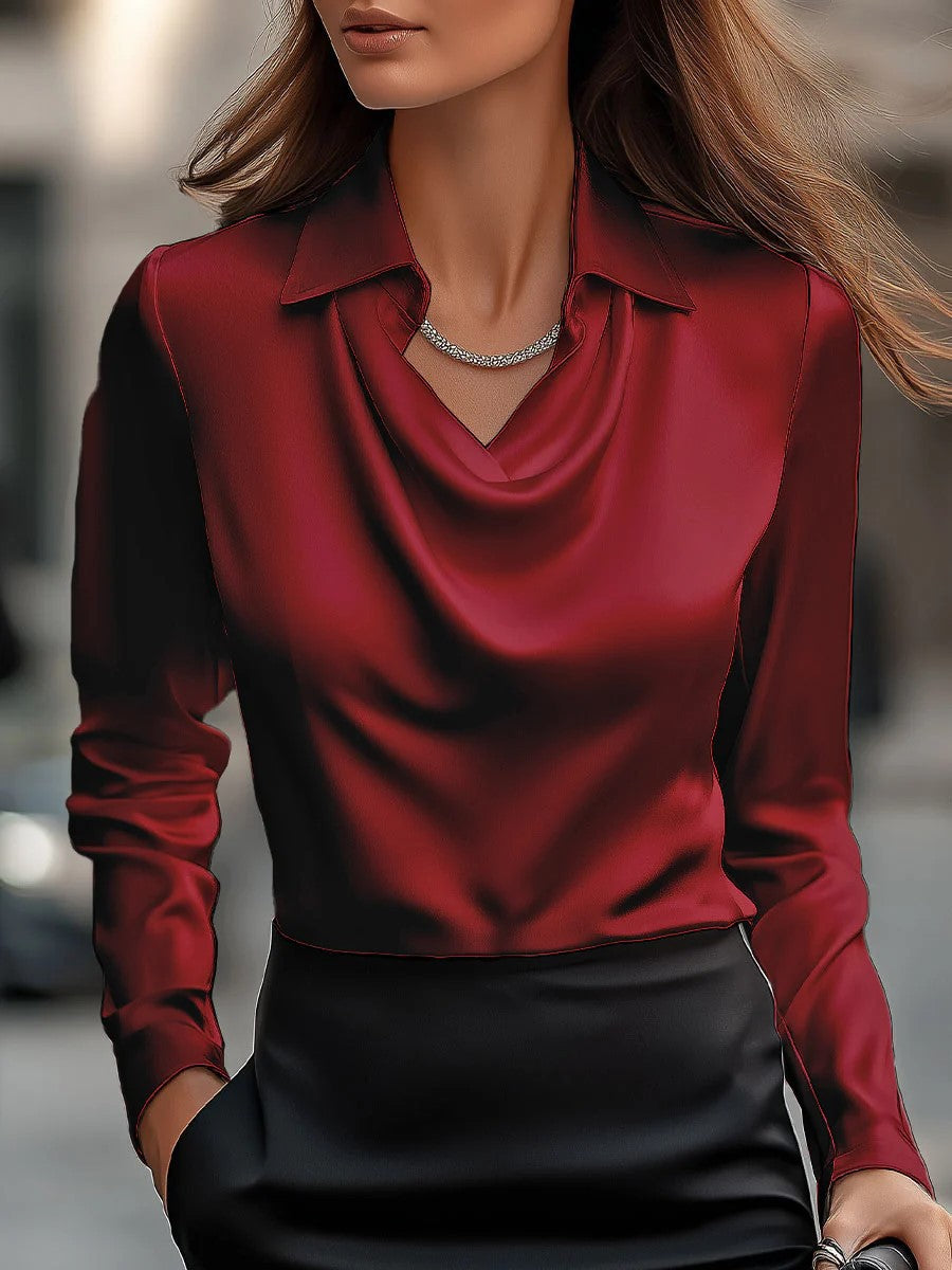 Satin Swing Collar Shirt