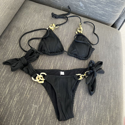 Split Swimsuit Chain Bikini