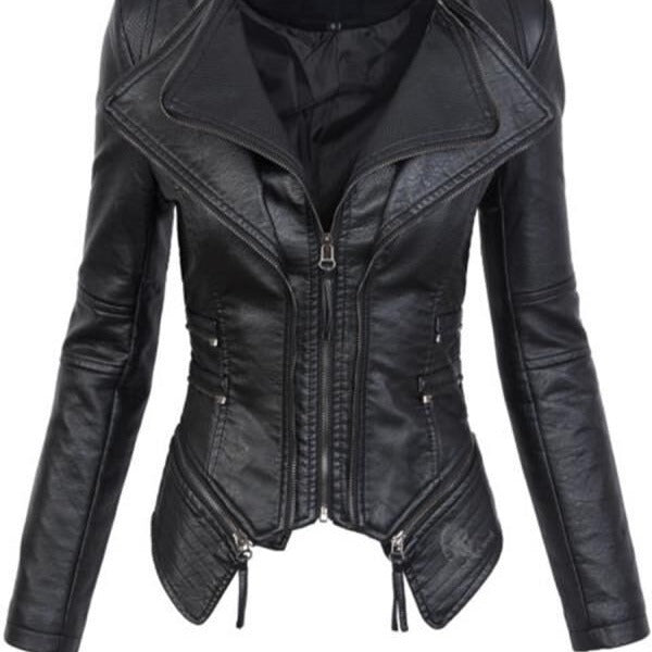 PU Leather Patchwork Jacket
