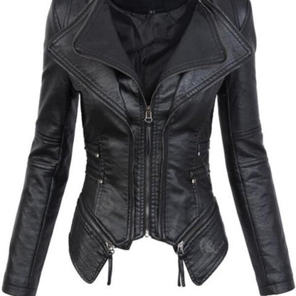 PU Leather Patchwork Jacket