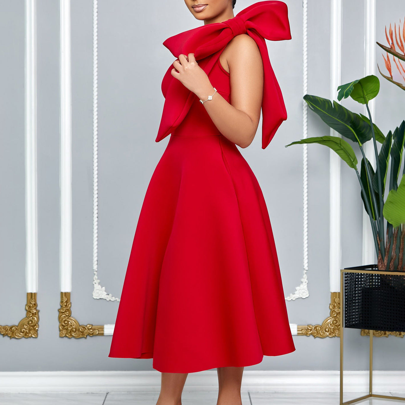 Solid-Color Sexy Evening Gown For Women